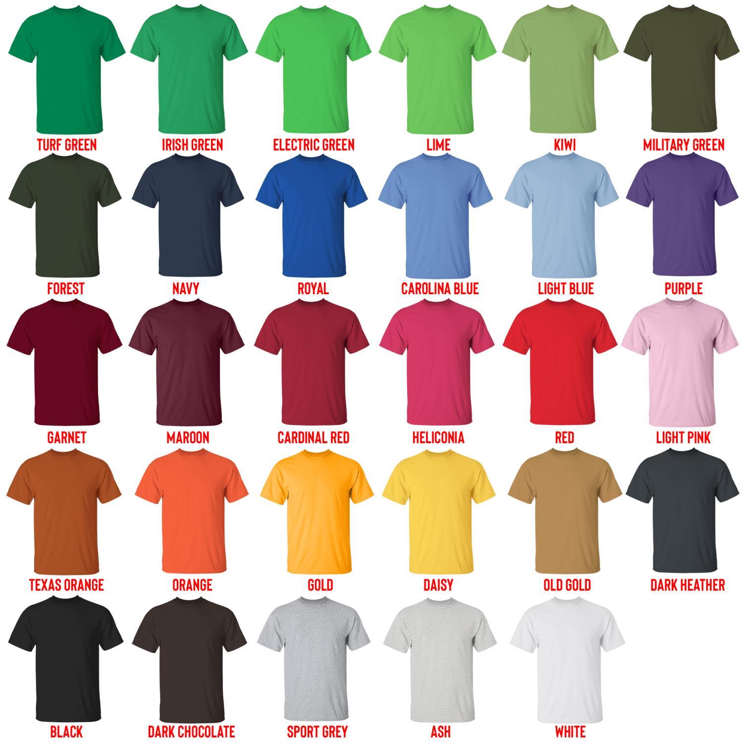 t shirt color chart - Godzilla Merch
