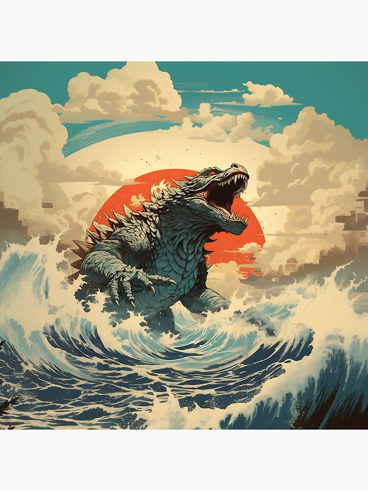 Raging Godzilla Ocean Fury Kaiju Titan Throw Pillow - Image 2