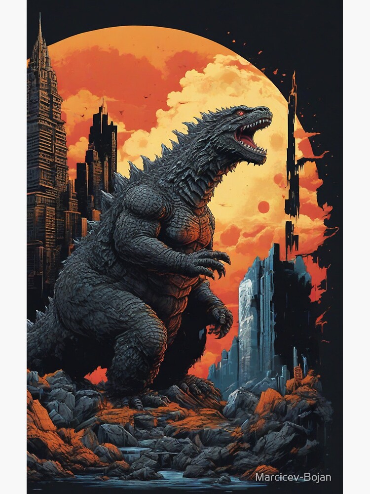 Godzilla City Rampage Urban Kaiju Shower Curtain - Image 2