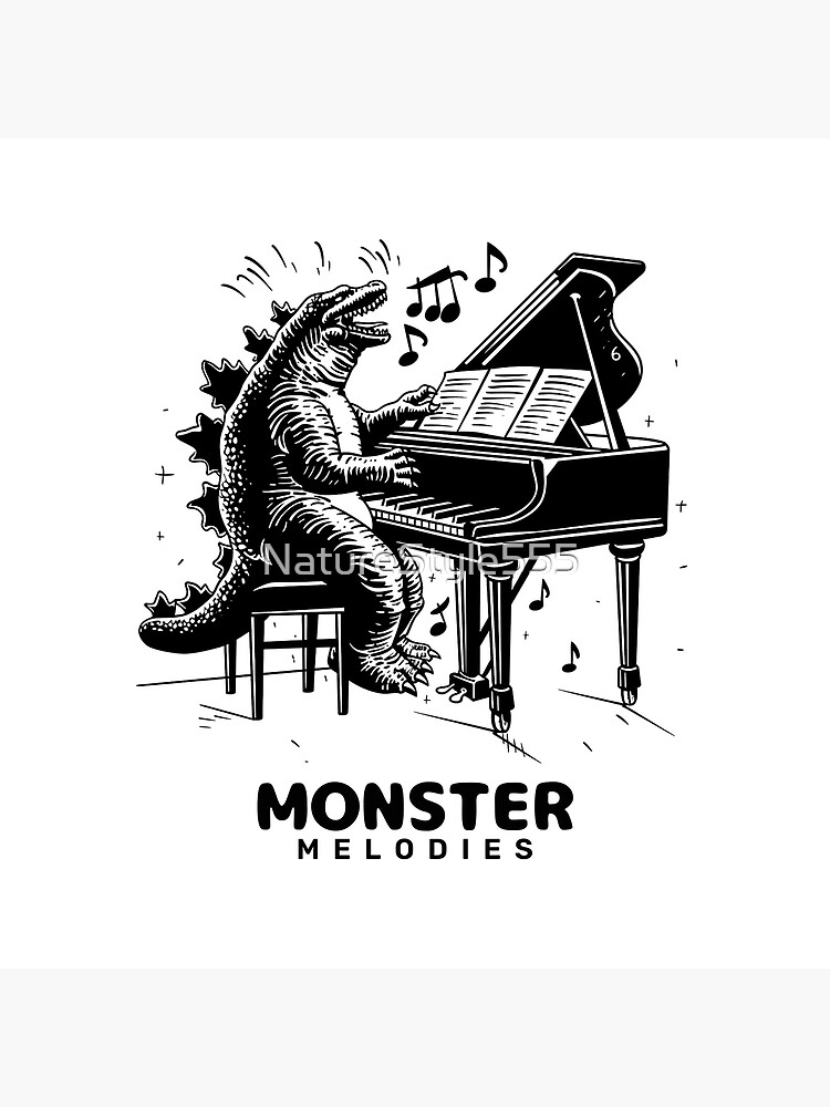 Monster Melodies Cute Kaiju Music Theme Tapestry - Image 2