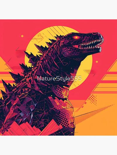 Alternative view of Retro Godzilla Monster King Vintage Style Tapestry