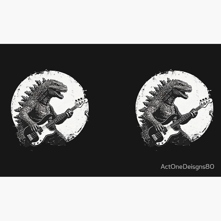 Godzilla Bass Guitar Rock Kaiju Music Mug - Image 3