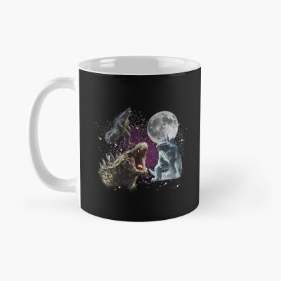 Alternative view of Three Godzilla Moon Kaiju Aesthetic Mug