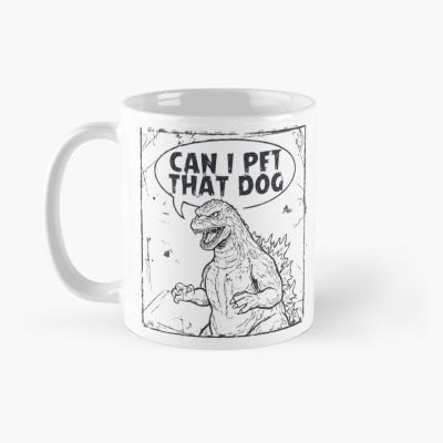 Alternative view of Godzilla Can I Pet That Dog Funny Kaiju Mug
