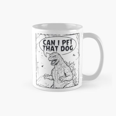 Godzilla Can I Pet That Dog Funny Kaiju Mug