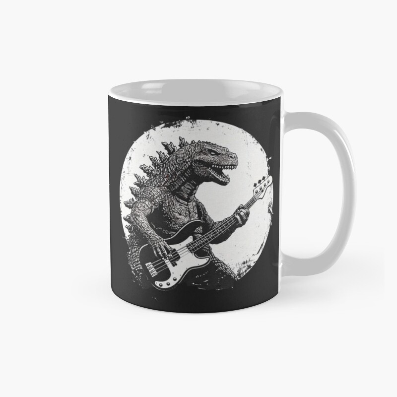 Godzilla Bass Guitar Rock Kaiju Music Mug