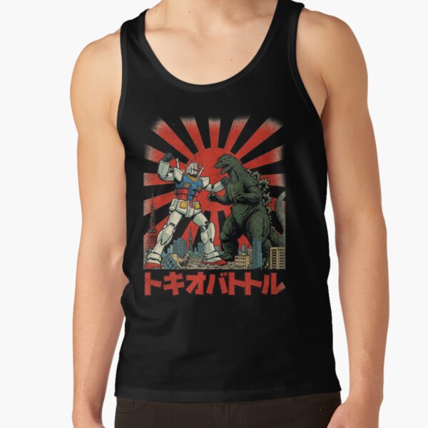 Gundam Vs Godzilla Epic Mecha Kaiju Battle Tank Top - Image 3