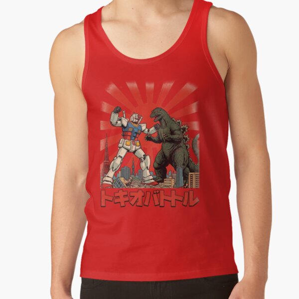 Gundam Vs Godzilla Epic Mecha Kaiju Battle Tank Top - Image 5