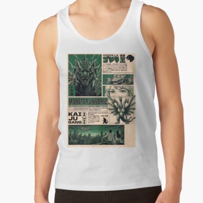 Godzilla King Of Monsters Retro Manga Kaiju Tank Top