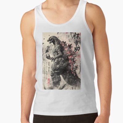 Godzilla Sumi-e Ink Kaiju Art Tank Top