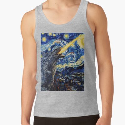 Godzilla Starry Night Van Gogh Parody Kaiju Tank Top