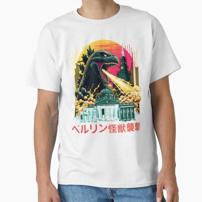 Alternative view of Godzilla Berlin Monster Attack Urban Kaiju T-shirt