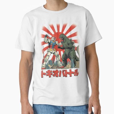 Alternative view of Gundam Vs Godzilla Epic Mecha Kaiju Battle T-shirt