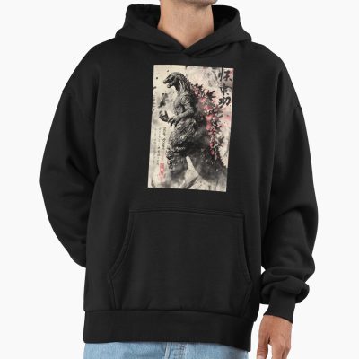 Godzilla Sumi-e Ink Kaiju Art Hoodie