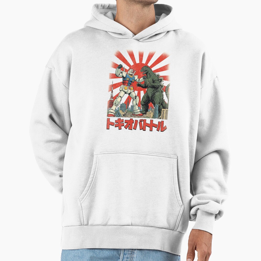 Gundam Vs Godzilla Epic Mecha Kaiju Battle Hoodie - Image 2