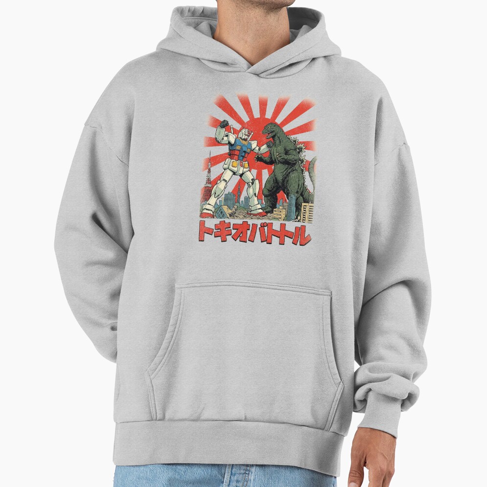 Gundam Vs Godzilla Epic Mecha Kaiju Battle Hoodie - Image 4