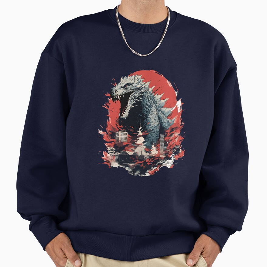 Godzilla City Attack Urban Destruction Kaiju Sweatshirt - Image 5
