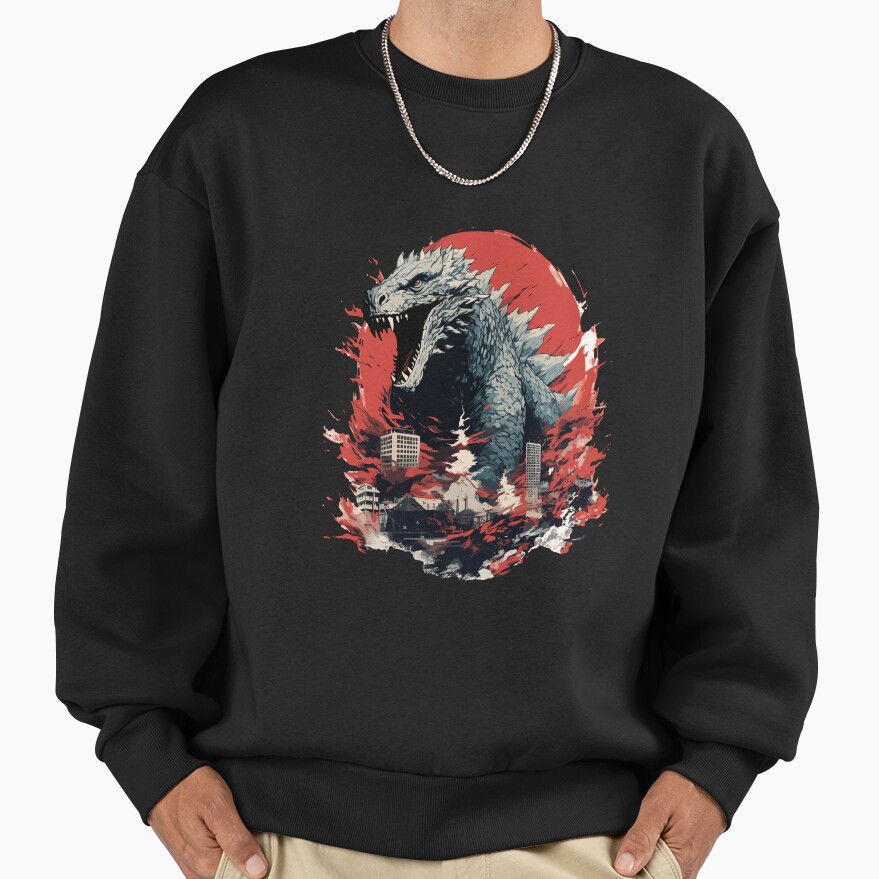 Godzilla City Attack Urban Destruction Kaiju Sweatshirt - Image 3