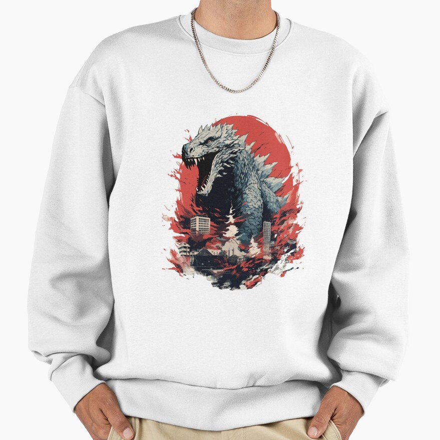 Godzilla City Attack Urban Destruction Kaiju Sweatshirt - Image 2