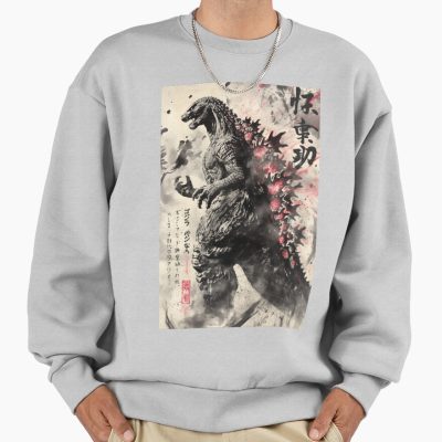 Godzilla Sumi-e Ink Kaiju Art Sweatshirt