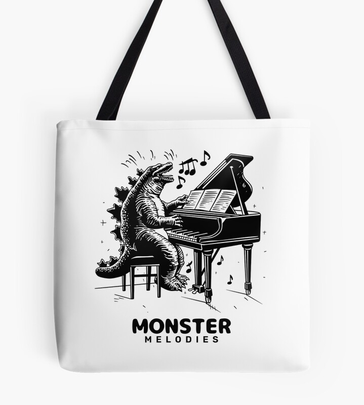 Monster Melodies Cute Kaiju Music Theme Tote Bag