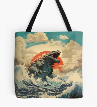 Raging Godzilla Ocean Fury Kaiju Titan Tote Bag