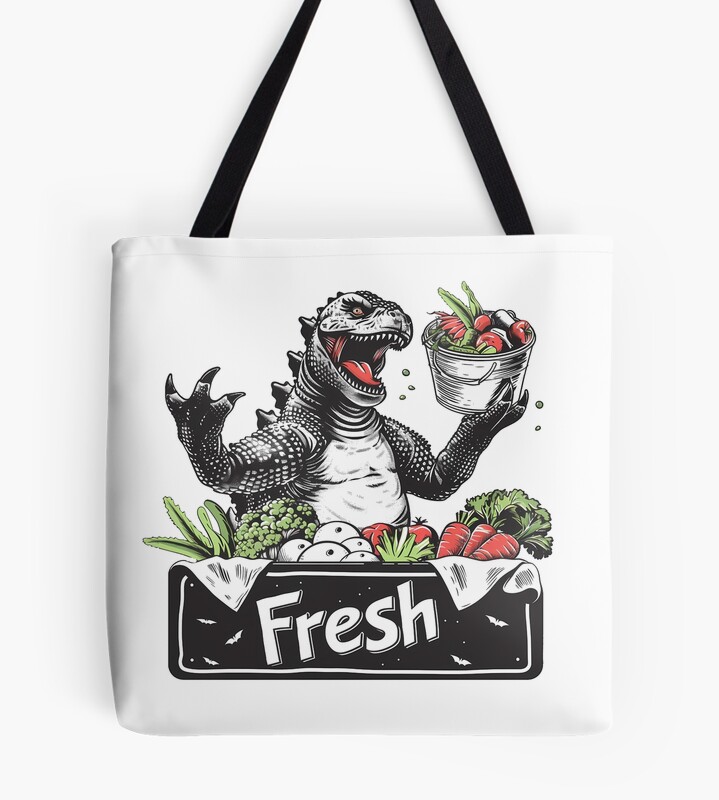Farmzilla Funny Kaiju Farm Fresh Style Tote Bag