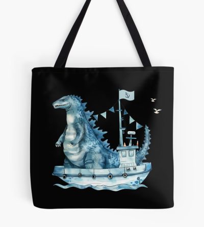 Kaiju Fishing Seaside Fun Monster Scene Tote Bag
