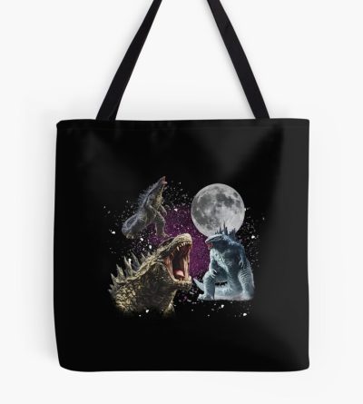 Three Godzilla Moon Kaiju Aesthetic Tote Bag