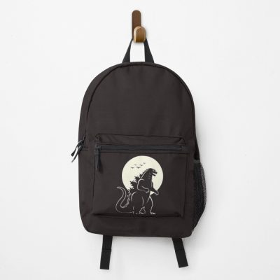 Godzilla Moon Silhouette Dark Minimalist Kaiju Backpack