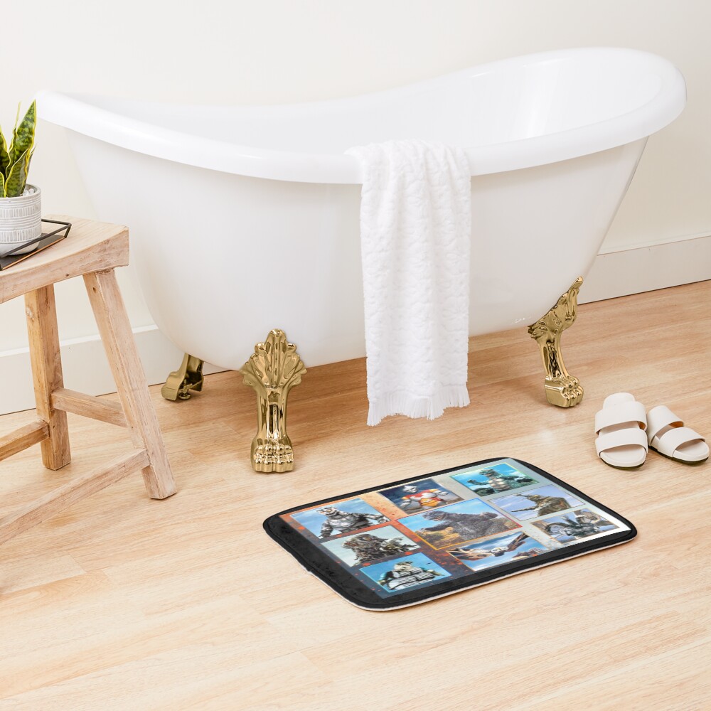 Godzilla Friends And Foes Retro Vintage Kaiju Bath Mat - Image 2