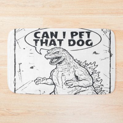 Godzilla Can I Pet That Dog Funny Kaiju Bath Mat