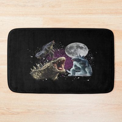 Three Godzilla Moon Kaiju Aesthetic Bath Mat