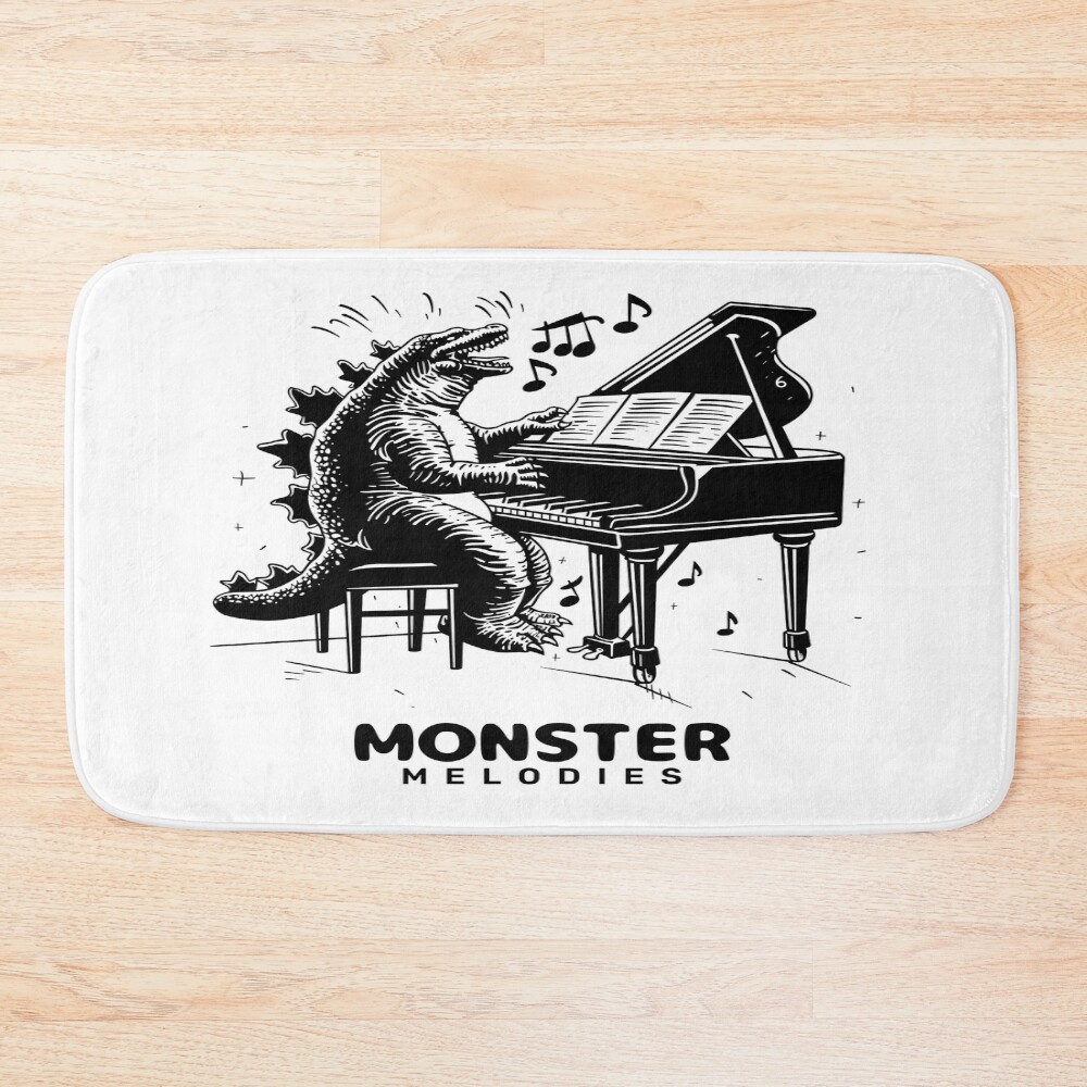 Monster Melodies Cute Kaiju Music Theme Bath Mat