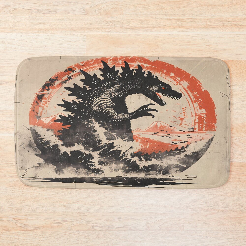 Pop Monster Culture Clash Kaiju Art Bath Mat