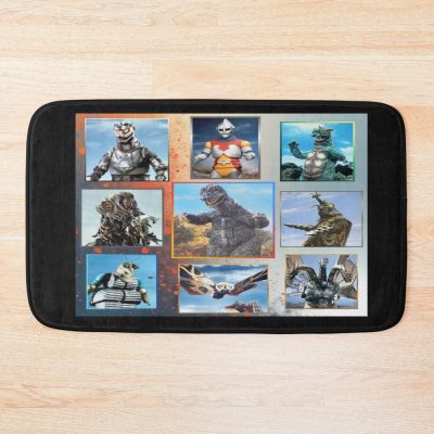 Godzilla Friends And Foes Retro Vintage Kaiju Bath Mat