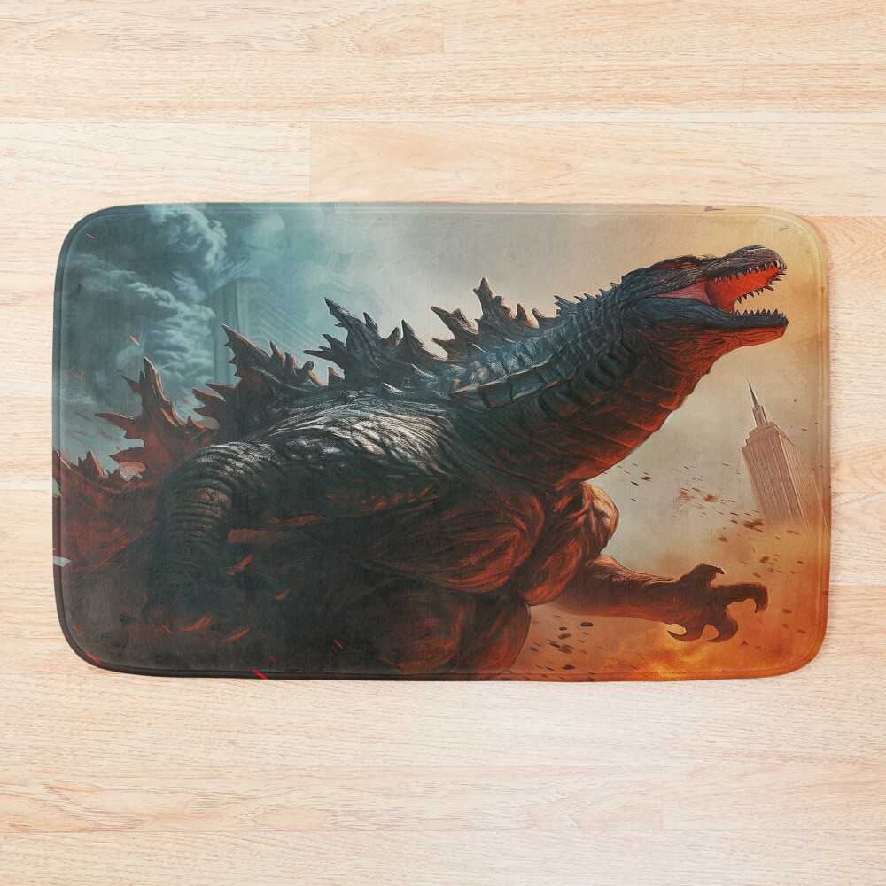 Godzilla King Painting Artistic Kaiju Titan Bath Mat