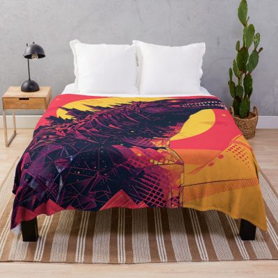 Retro Godzilla Monster King Vintage Style Throw Blanket
