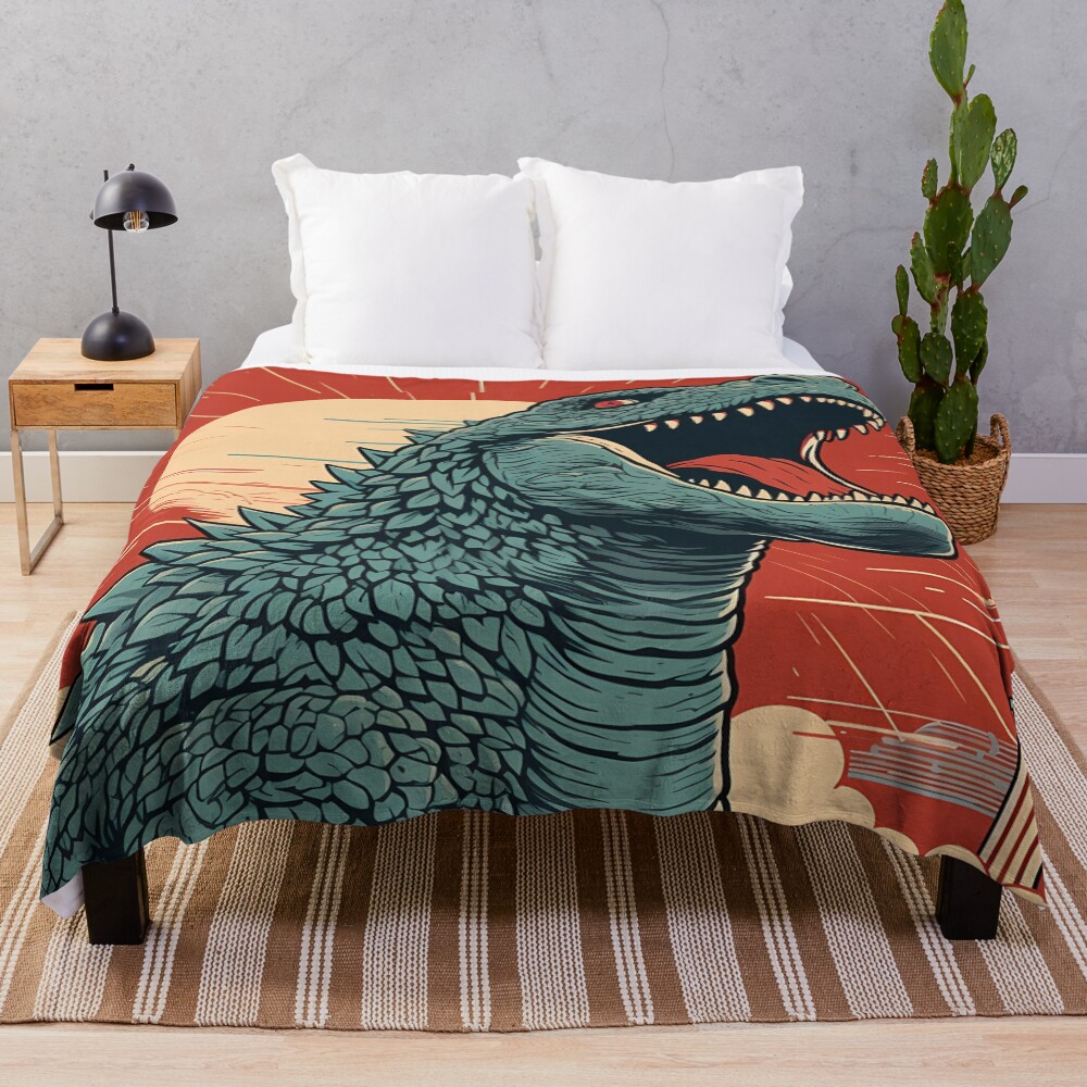 Monster King Supreme Kaiju Titan Throw Blanket