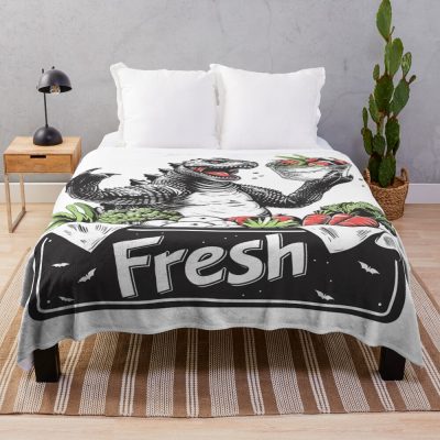 Farmzilla Funny Kaiju Farm Fresh Style Throw Blanket