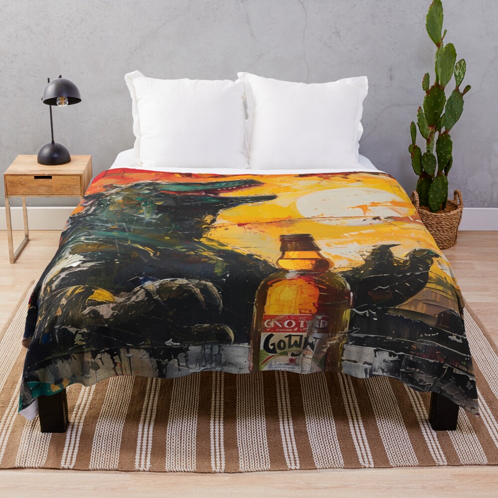 Monster Limoncello Funny Kaiju Summer Throw Blanket