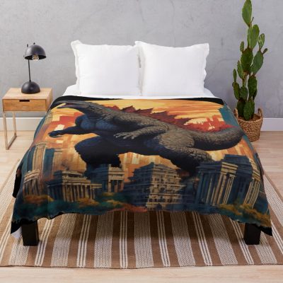Godzilla City Rampage Urban Kaiju Throw Blanket