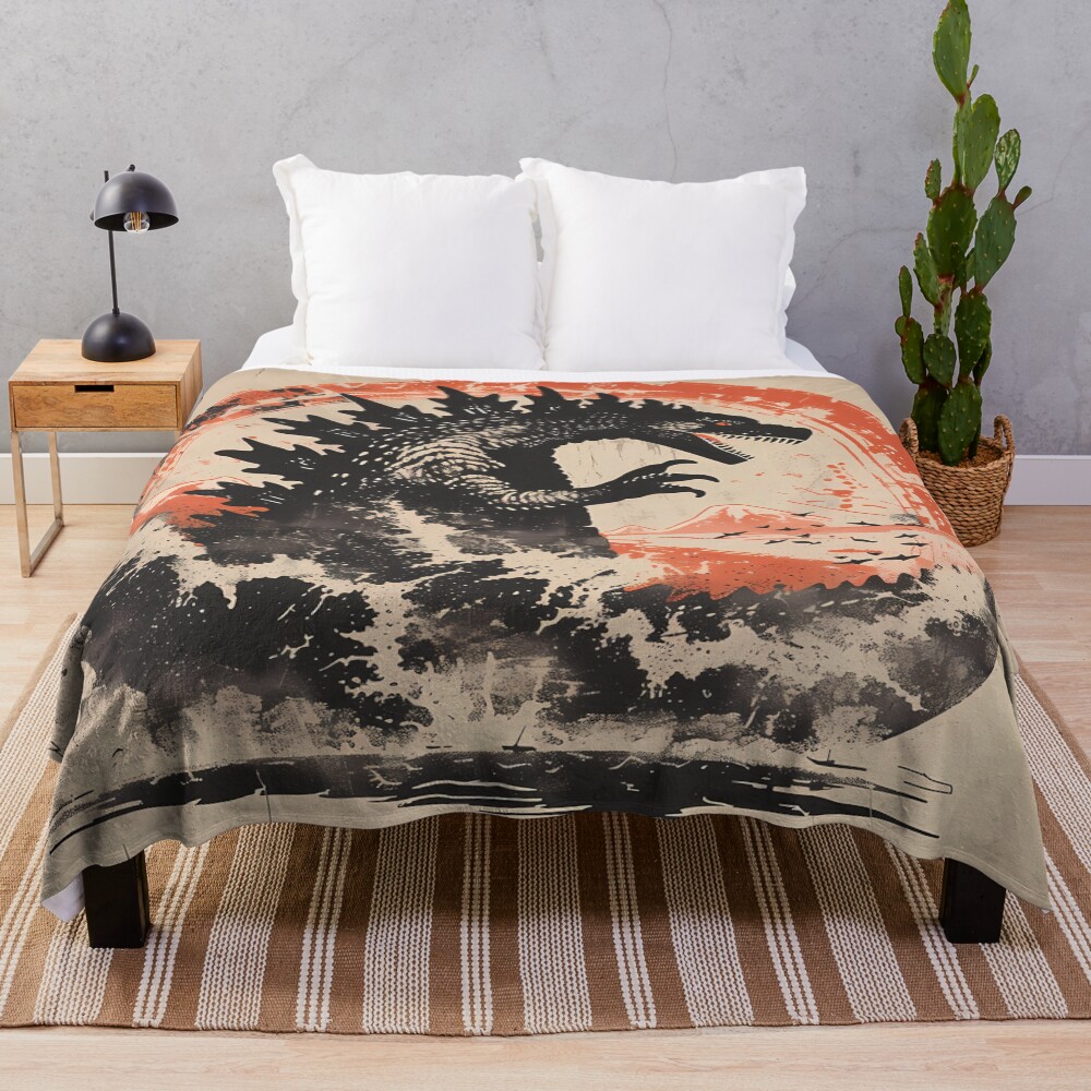Pop Monster Culture Clash Kaiju Art Throw Blanket