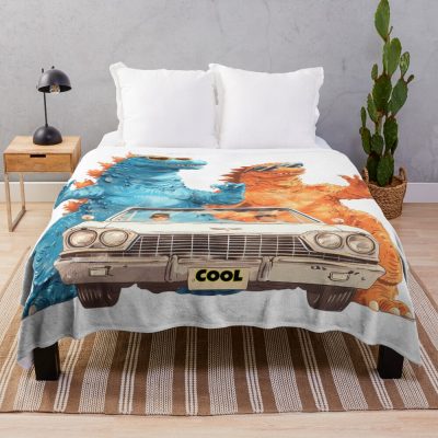 Roadtrip Monsters Adventure Kaiju Travel Throw Blanket