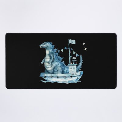 Kaiju Fishing Seaside Fun Monster Scene Mouse Pad
