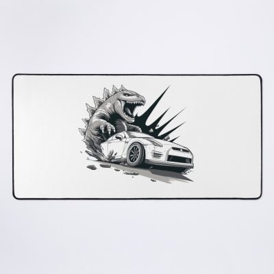 Kaiju Monster Vs Car Destruction Chaos Mouse Pad