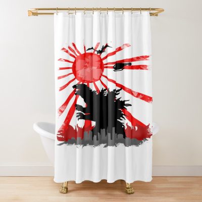 Godzilla Returns Classic Kaiju Comeback Shower Curtain