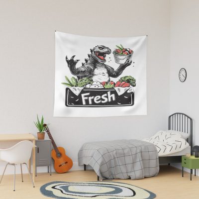 Farmzilla Funny Kaiju Farm Fresh Style Tapestry