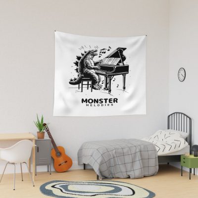 Monster Melodies Cute Kaiju Music Theme Tapestry