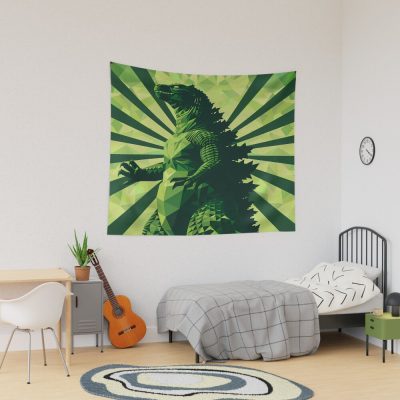 Greenzilla Eco Retro Kaiju Sustainable Tapestry